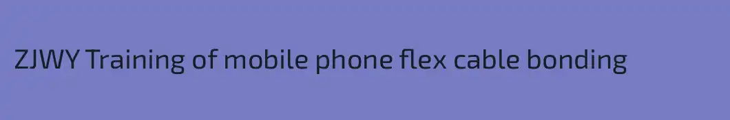 ZJWY Training of mobile phone flex cable bonding